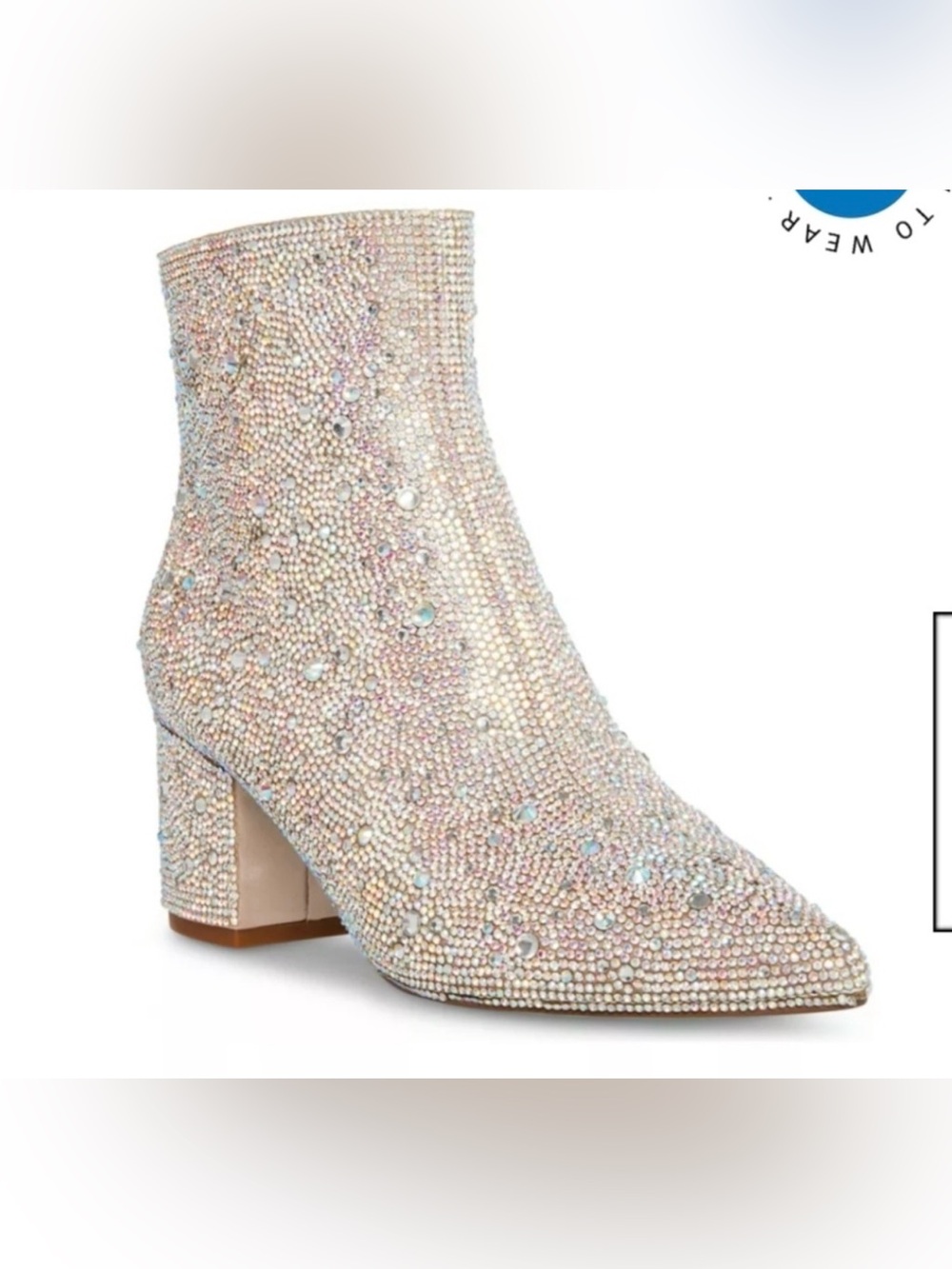 Betsey Johnson Silver Heeled Boots with Glitter Sz:6.5